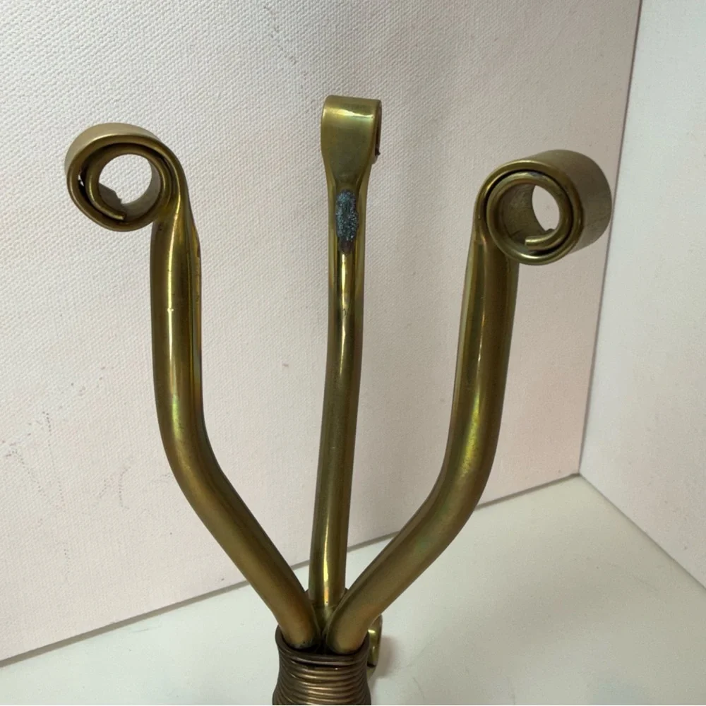 Set of 2 Elegant Brass Metal Stands or Object Holders MCM Pre-owned